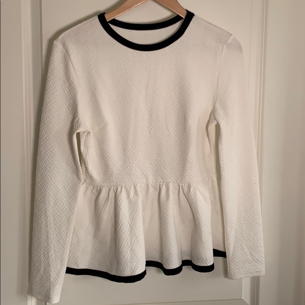 White Longsleeve Peplum Top